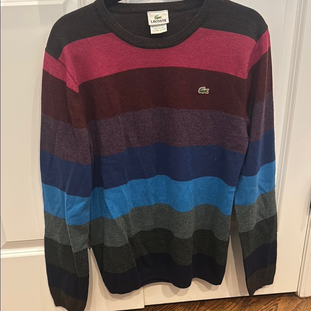 Lacoste Men's Multicolor Striped Sweater (medium - 4)